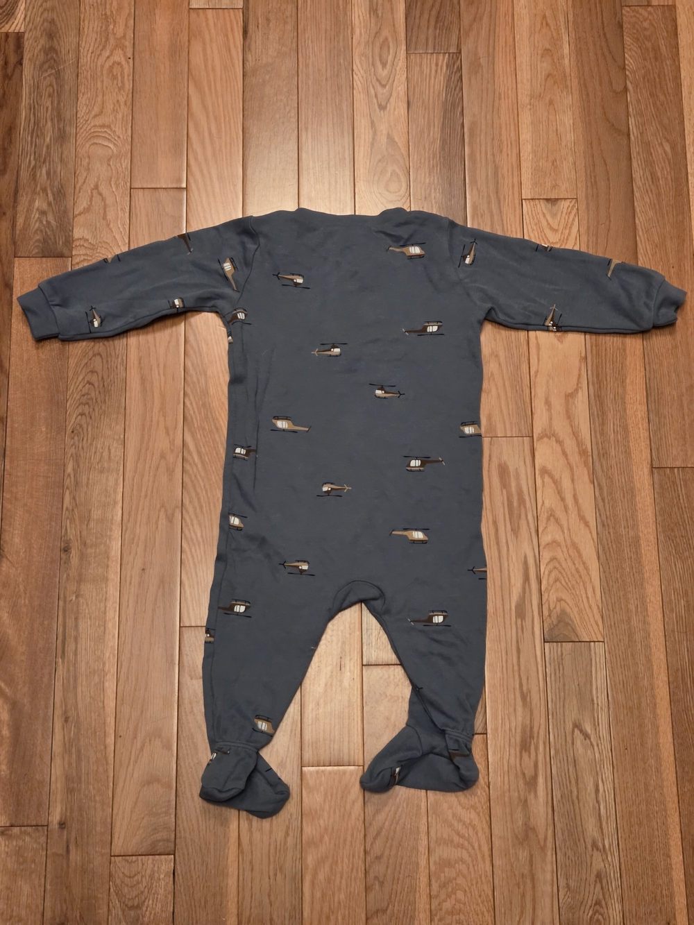 5/$20 Pekkle 9M Navy Helicopter Zipper Footed One-Piece Sleeper Pajamas - Picture 4 of 4